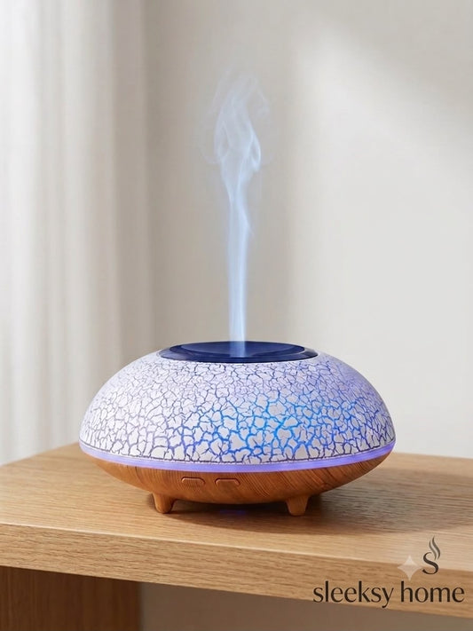 Sleeksy Home Crackle Glass Essential Oil Diffuser